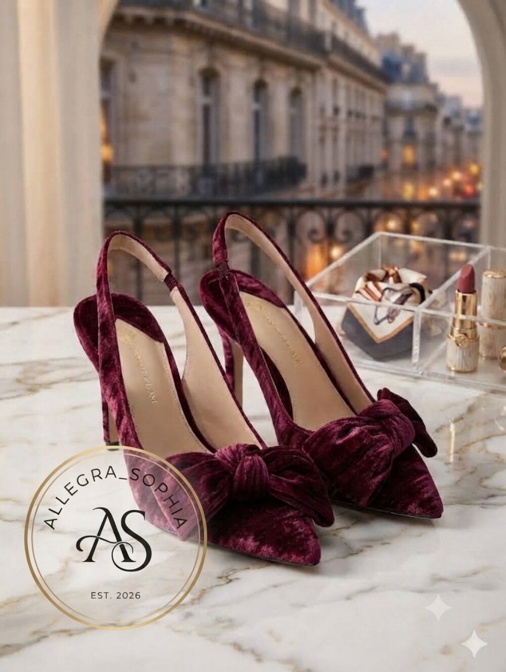 ANTONIO MELANI Lenore Velvet Bow Detail Slingback Pumps Size 6.5 - Picture 1 of 10